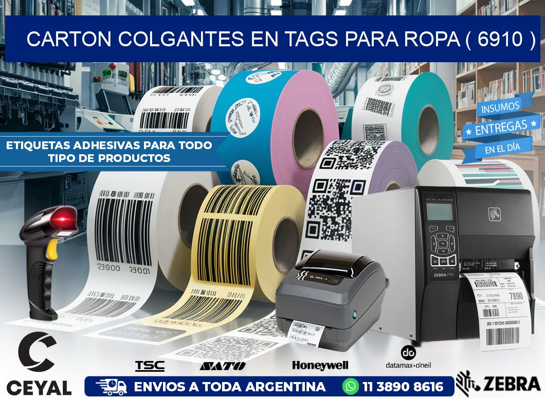 CARTON COLGANTES EN TAGS PARA ROPA ( 6910 )