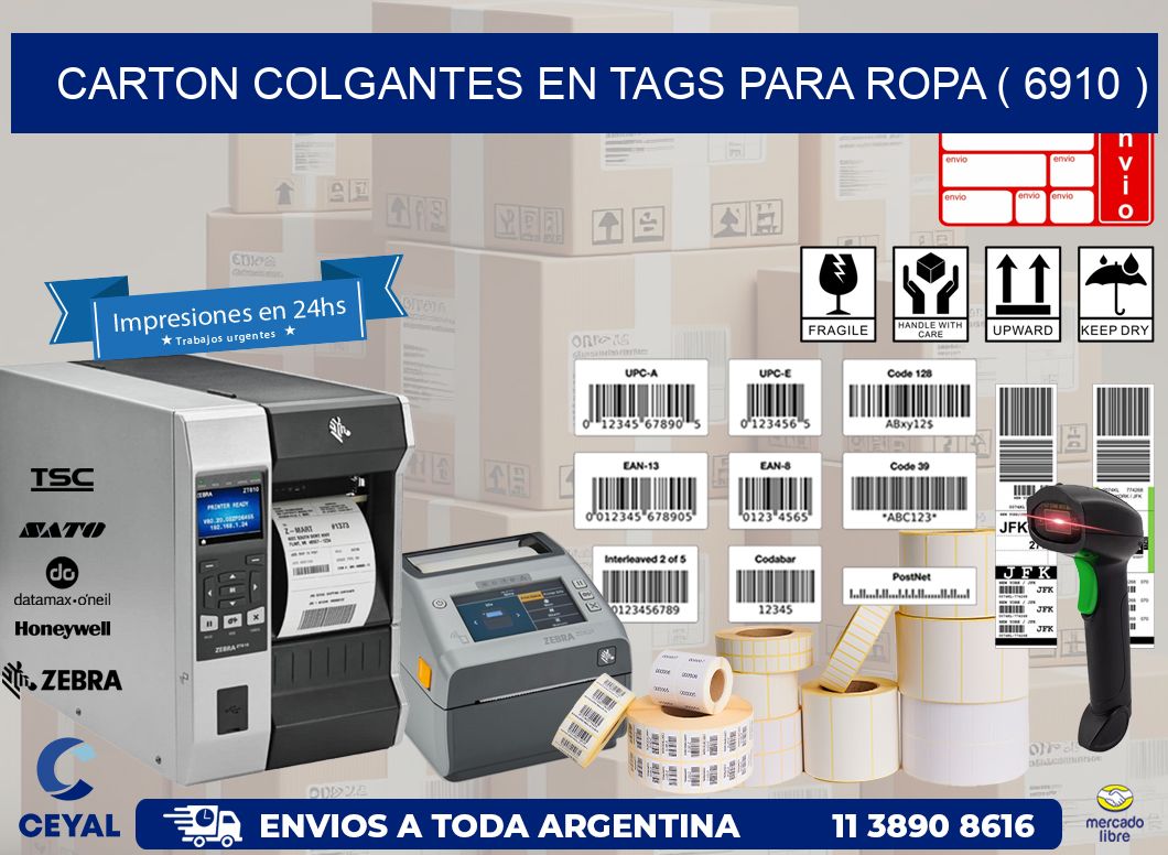 CARTON COLGANTES EN TAGS PARA ROPA ( 6910 )