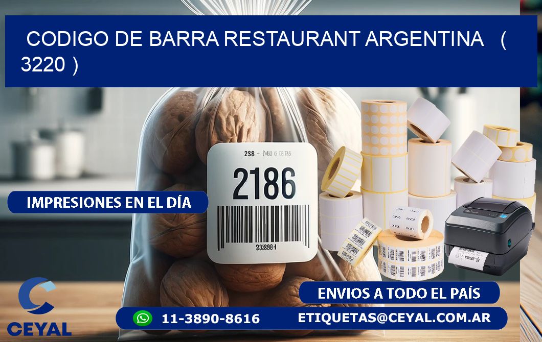 CODIGO DE BARRA RESTAURANT ARGENTINA   ( 3220 )