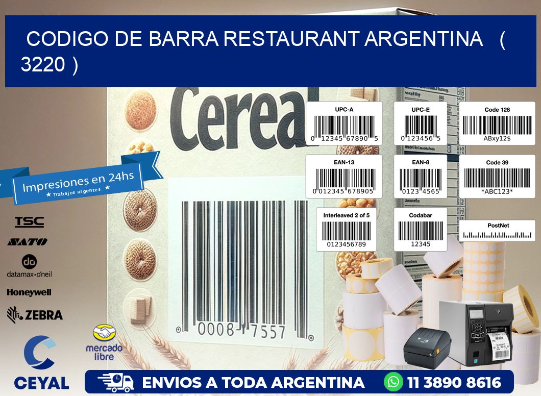 CODIGO DE BARRA RESTAURANT ARGENTINA   ( 3220 )