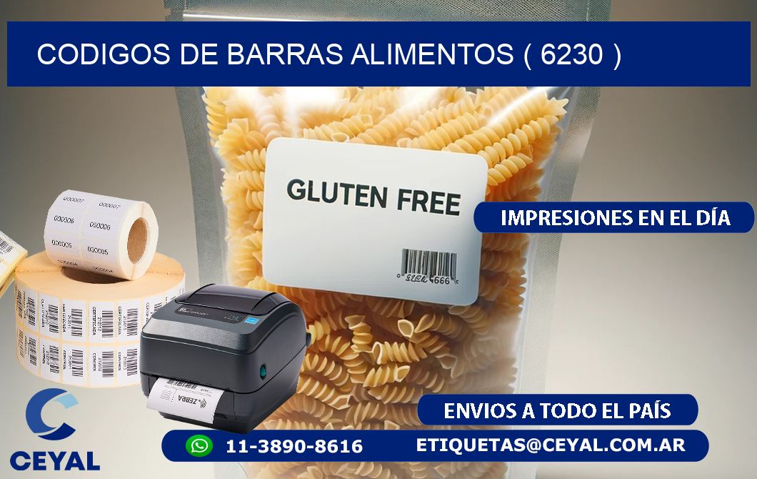 CODIGOS DE BARRAS ALIMENTOS ( 6230 )