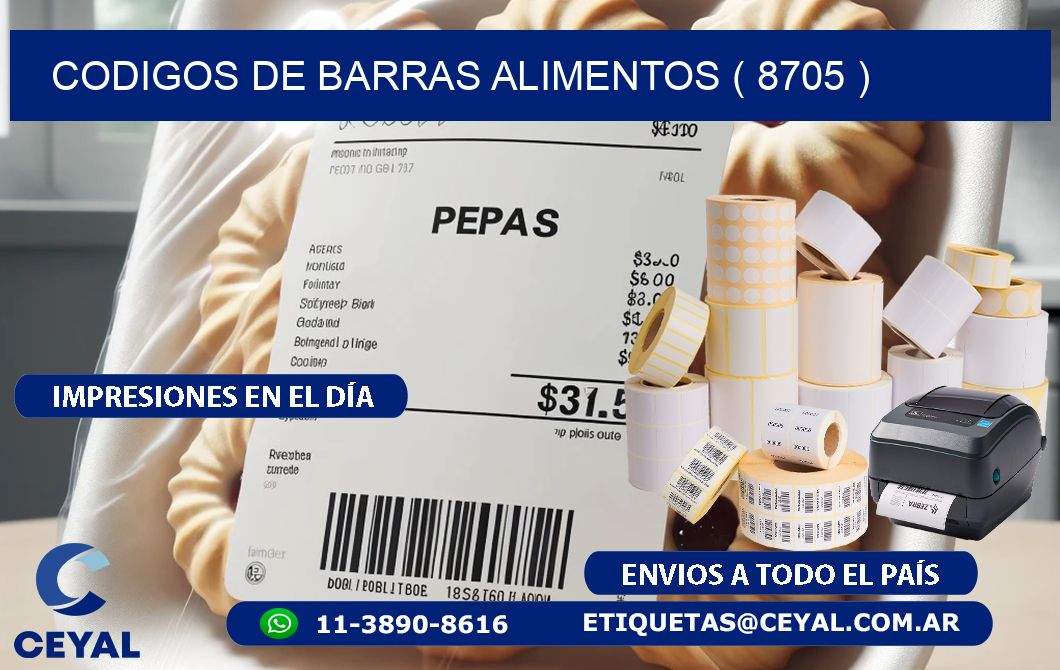 CODIGOS DE BARRAS ALIMENTOS ( 8705 )