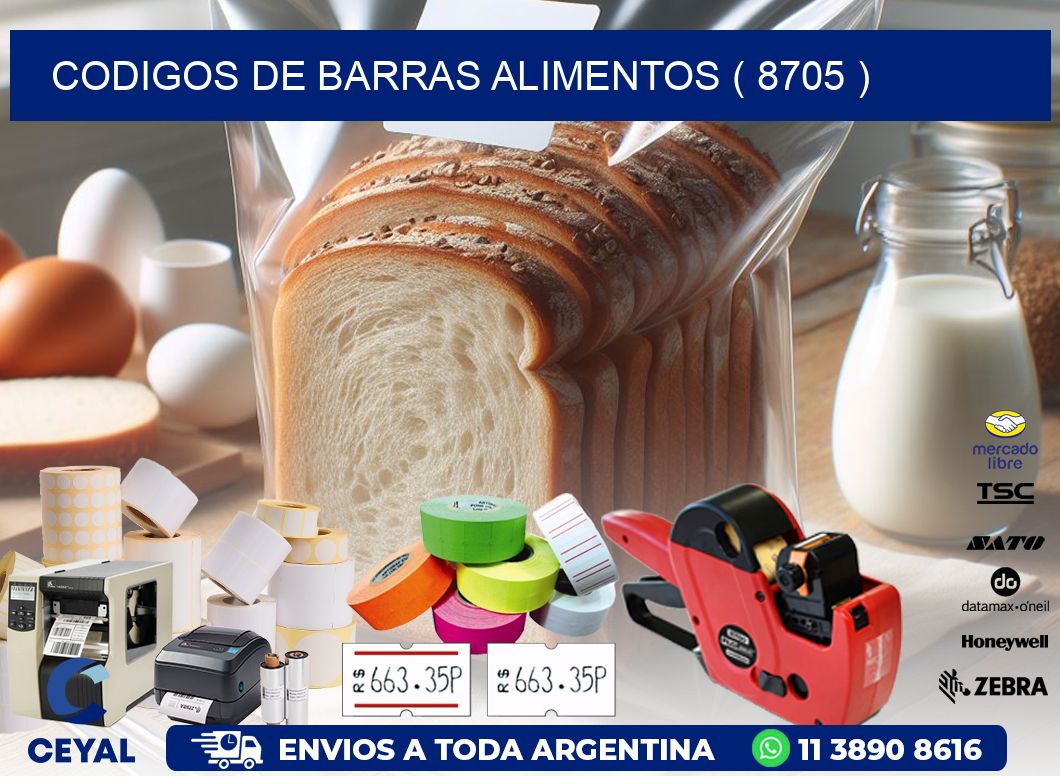 CODIGOS DE BARRAS ALIMENTOS ( 8705 )