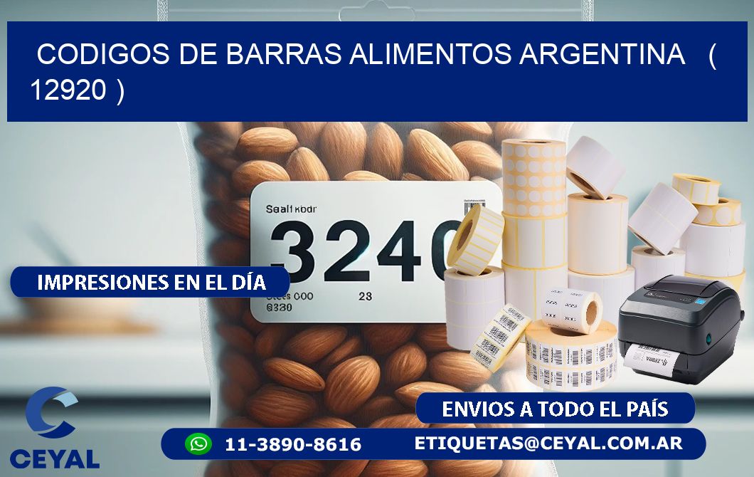 CODIGOS DE BARRAS ALIMENTOS ARGENTINA   ( 12920 )