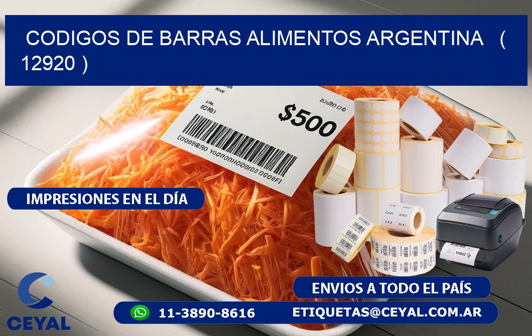 CODIGOS DE BARRAS ALIMENTOS ARGENTINA   ( 12920 )