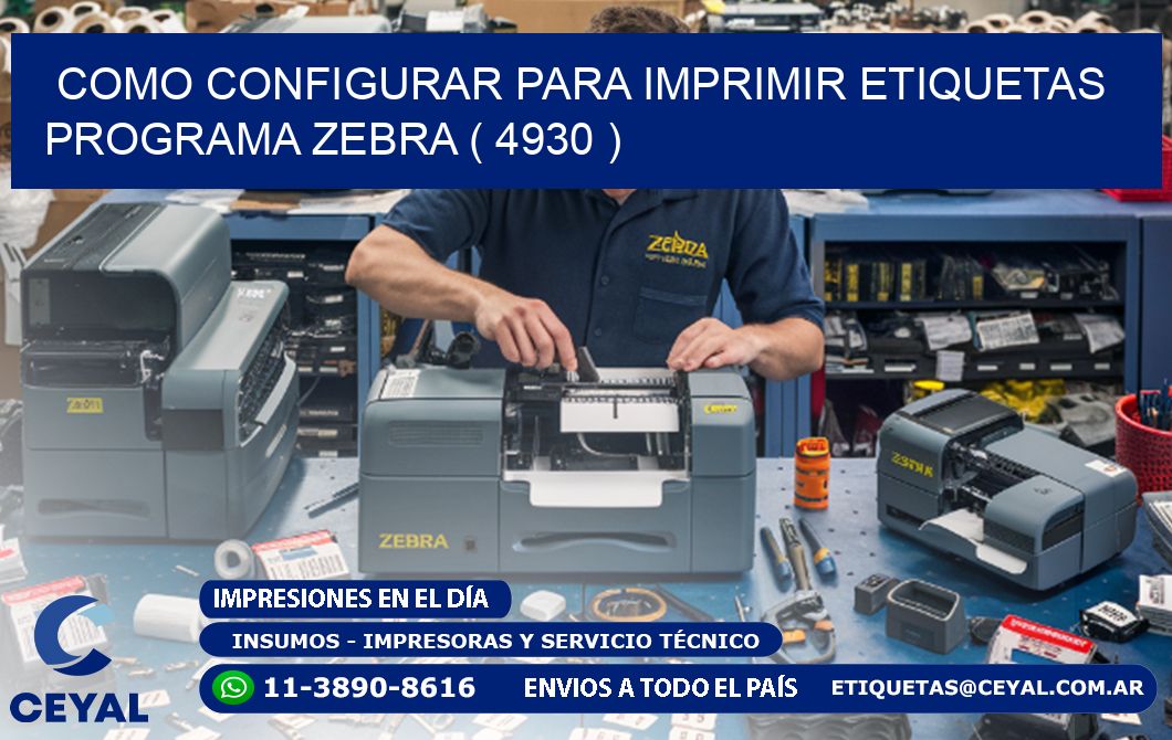 COMO CONFIGURAR PARA IMPRIMIR ETIQUETAS PROGRAMA ZEBRA ( 4930 )