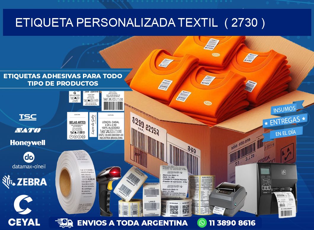 ETIQUETA PERSONALIZADA TEXTIL  ( 2730 )