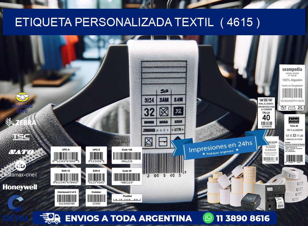 ETIQUETA PERSONALIZADA TEXTIL  ( 4615 )