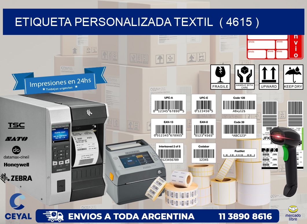 ETIQUETA PERSONALIZADA TEXTIL  ( 4615 )