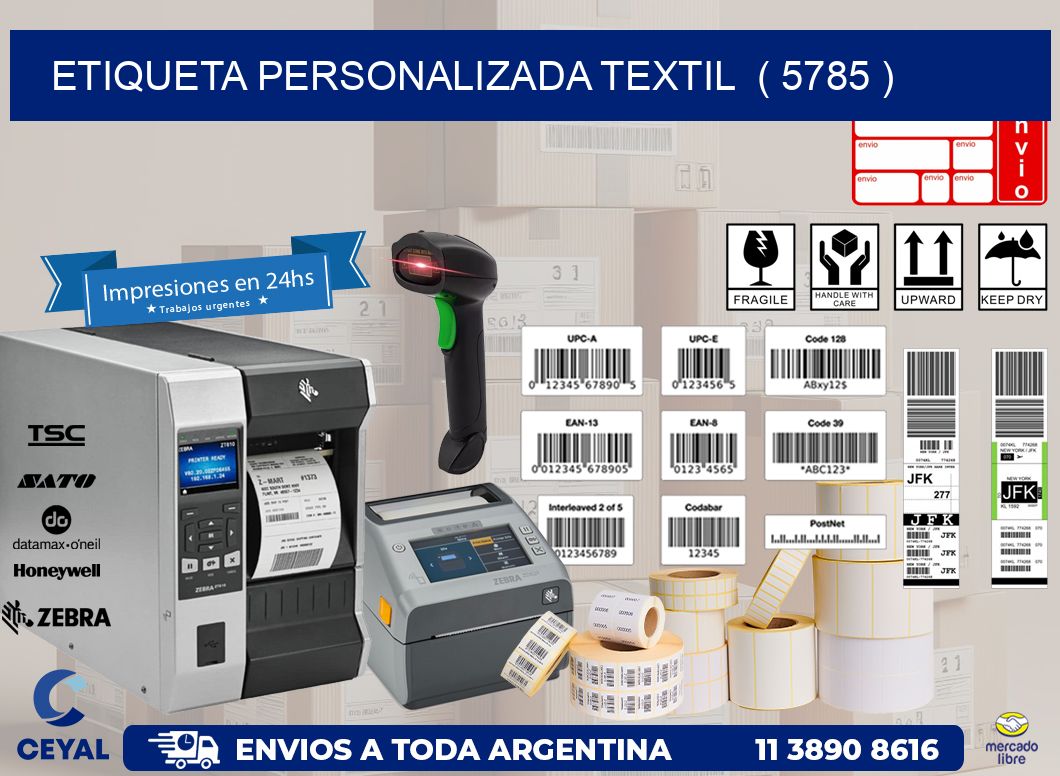 ETIQUETA PERSONALIZADA TEXTIL  ( 5785 )