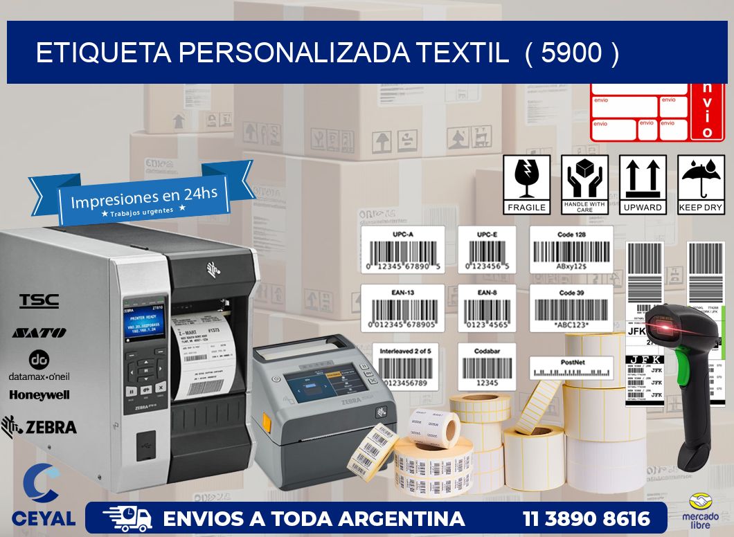 ETIQUETA PERSONALIZADA TEXTIL  ( 5900 )