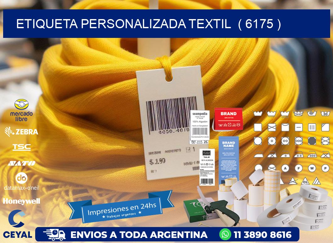 ETIQUETA PERSONALIZADA TEXTIL  ( 6175 )