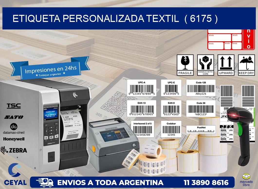 ETIQUETA PERSONALIZADA TEXTIL  ( 6175 )