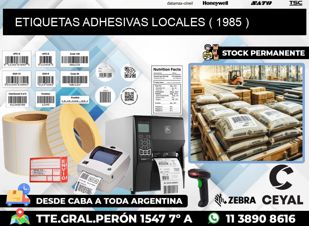 ETIQUETAS ADHESIVAS LOCALES ( 1985 )