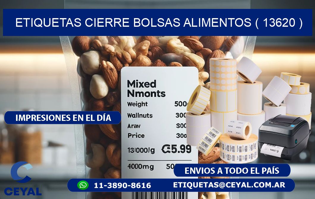 ETIQUETAS CIERRE BOLSAS ALIMENTOS ( 13620 )