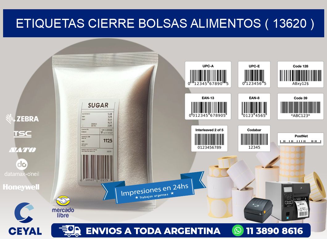 ETIQUETAS CIERRE BOLSAS ALIMENTOS ( 13620 )