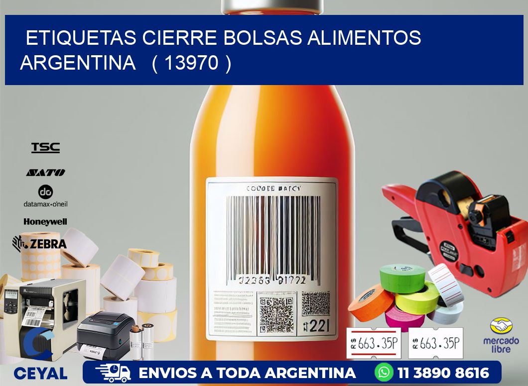 ETIQUETAS CIERRE BOLSAS ALIMENTOS ARGENTINA   ( 13970 )