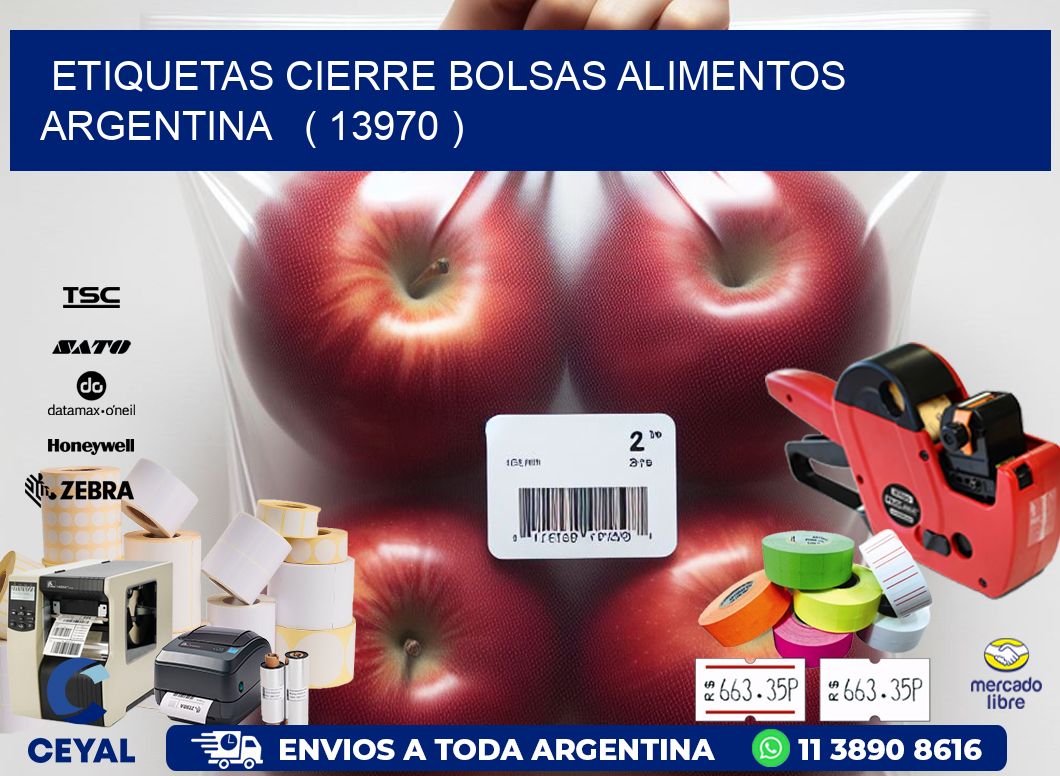 ETIQUETAS CIERRE BOLSAS ALIMENTOS ARGENTINA   ( 13970 )