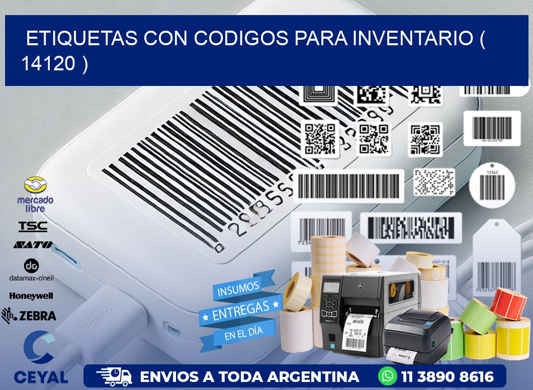 ETIQUETAS CON CODIGOS PARA INVENTARIO ( 14120 )