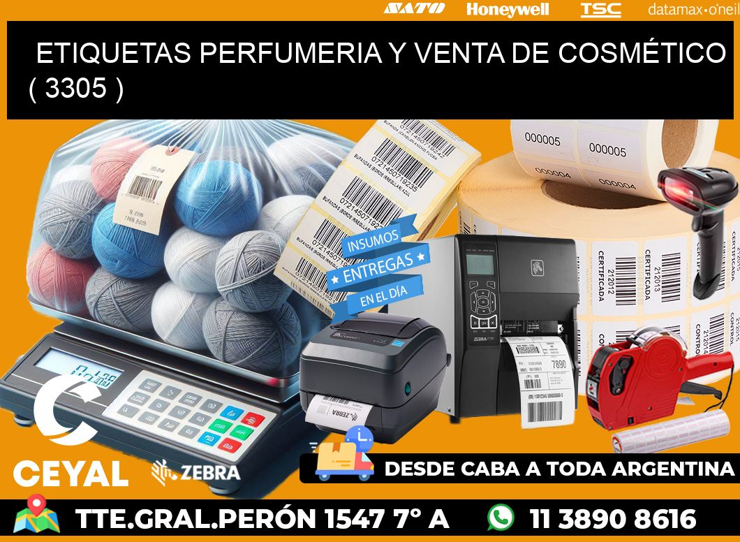 ETIQUETAS PERFUMERIA Y VENTA DE COSMÉTICO ( 3305 )