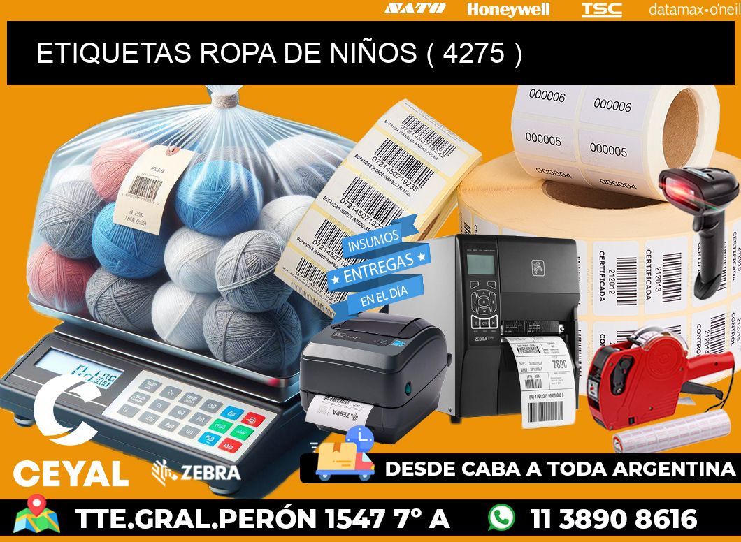 ETIQUETAS ROPA DE NIÑOS ( 4275 )