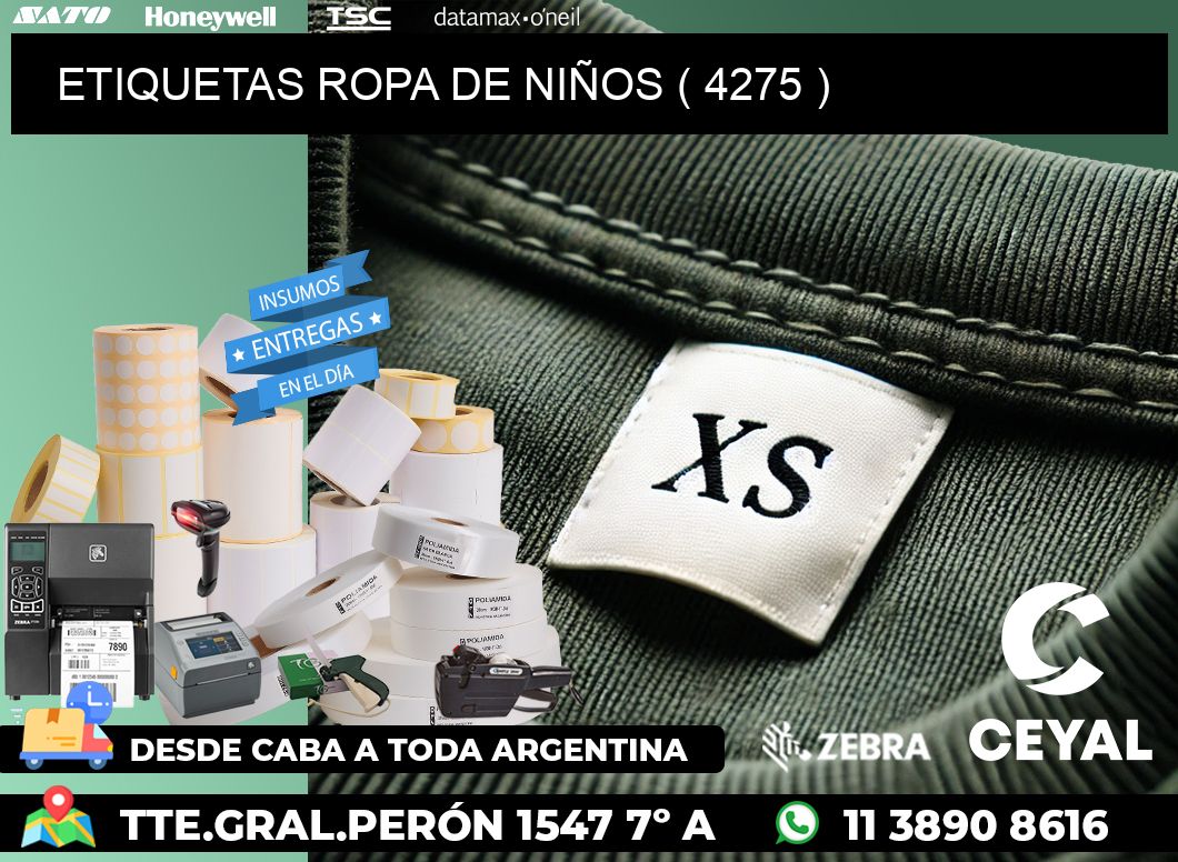 ETIQUETAS ROPA DE NIÑOS ( 4275 )