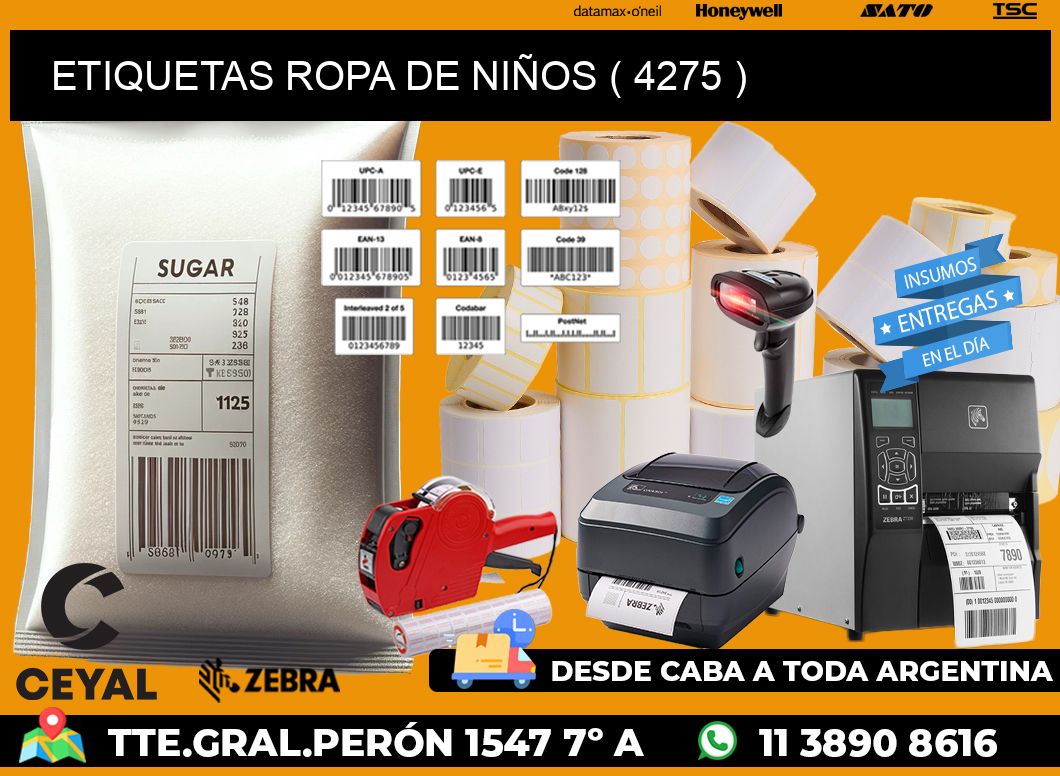 ETIQUETAS ROPA DE NIÑOS ( 4275 )