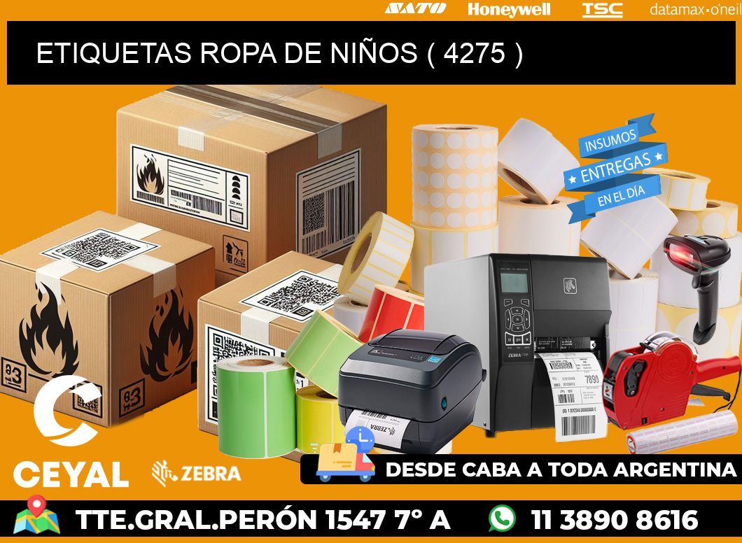 ETIQUETAS ROPA DE NIÑOS ( 4275 )