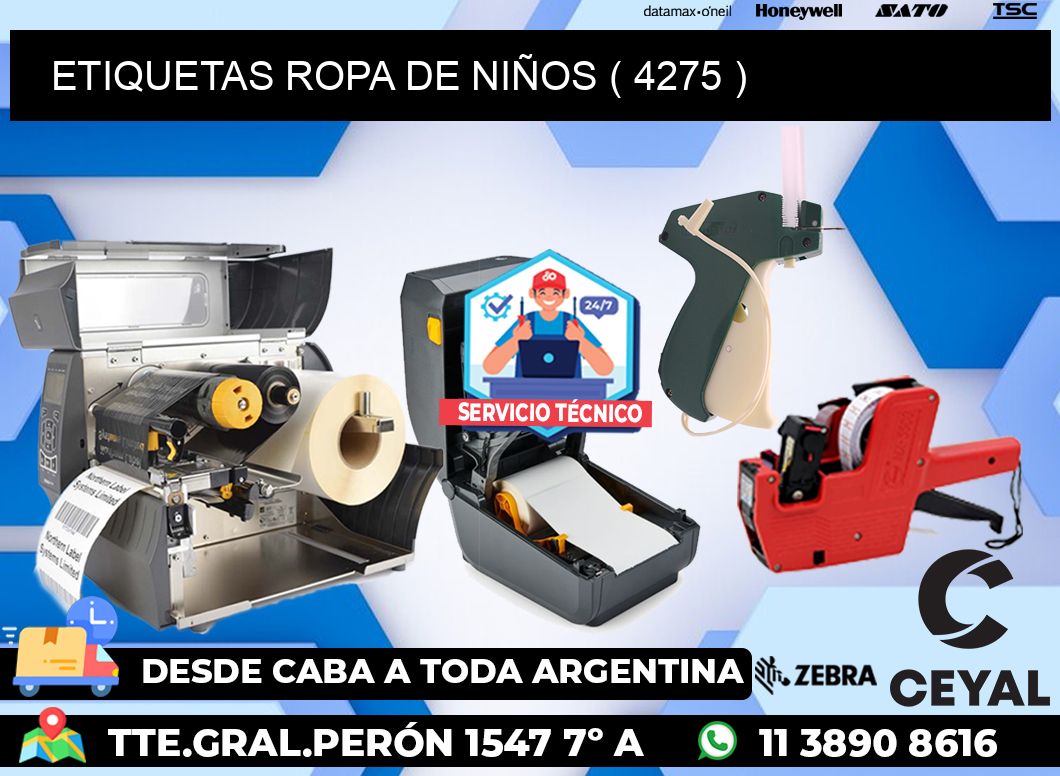 ETIQUETAS ROPA DE NIÑOS ( 4275 )