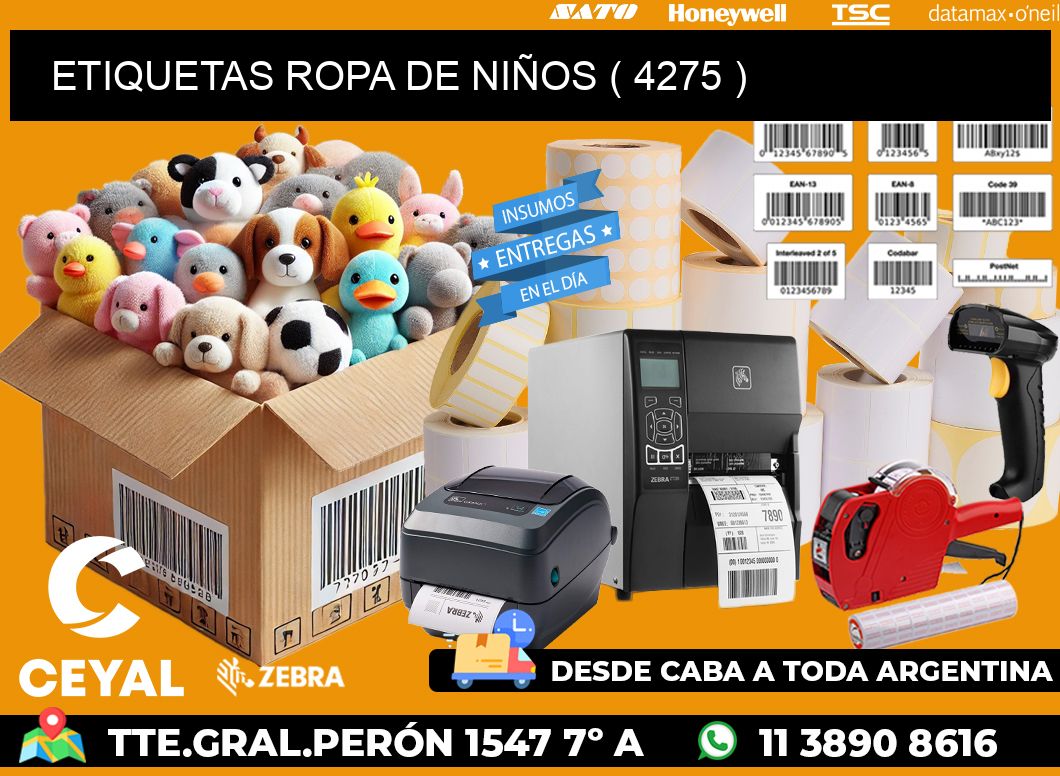 ETIQUETAS ROPA DE NIÑOS ( 4275 )