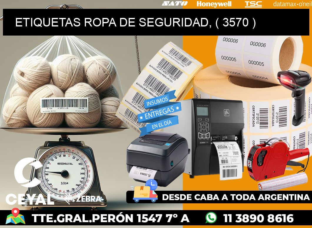 ETIQUETAS ROPA DE SEGURIDAD, ( 3570 )