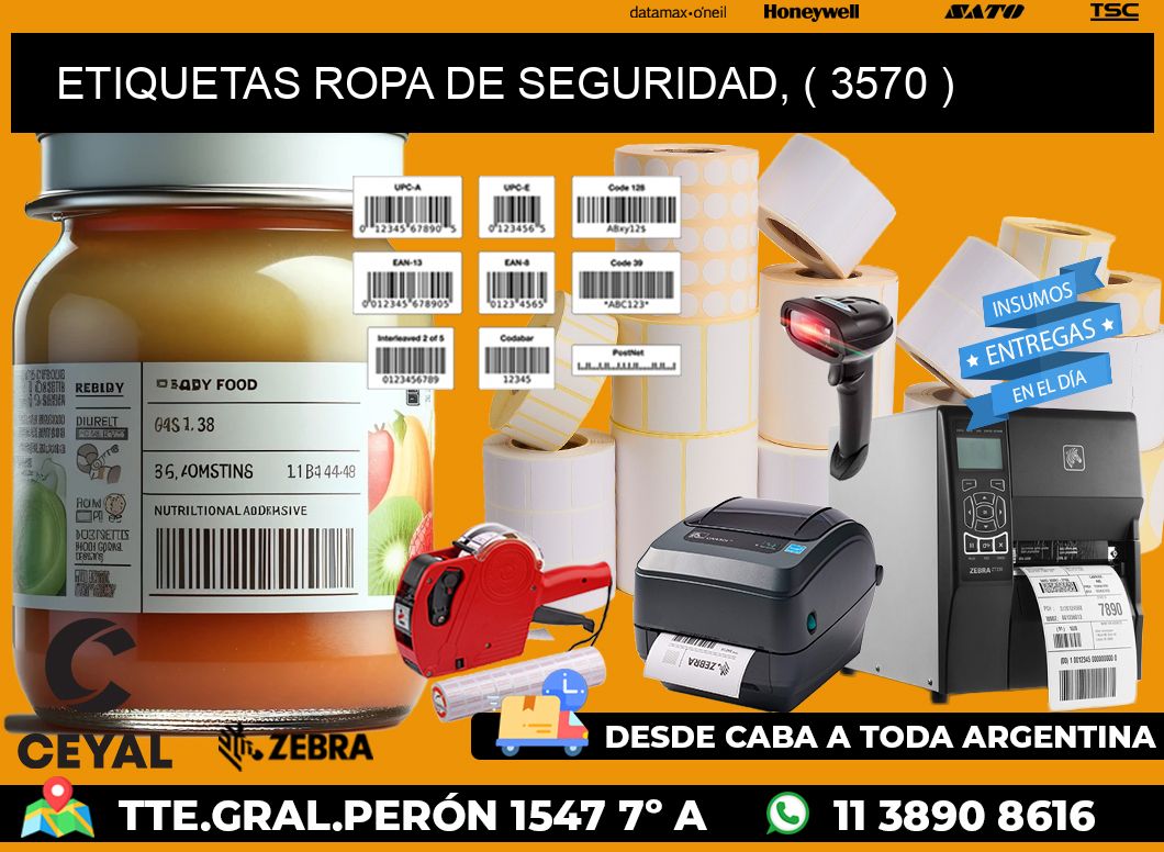 ETIQUETAS ROPA DE SEGURIDAD, ( 3570 )