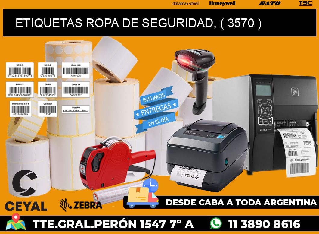 ETIQUETAS ROPA DE SEGURIDAD, ( 3570 )