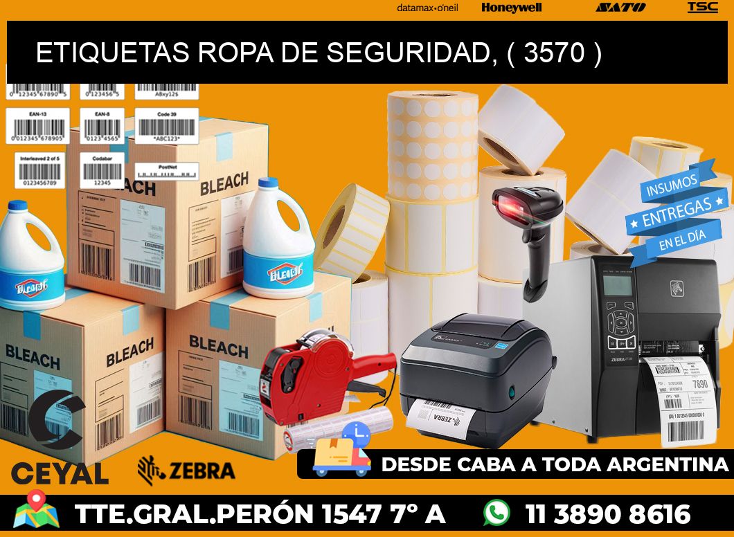 ETIQUETAS ROPA DE SEGURIDAD, ( 3570 )