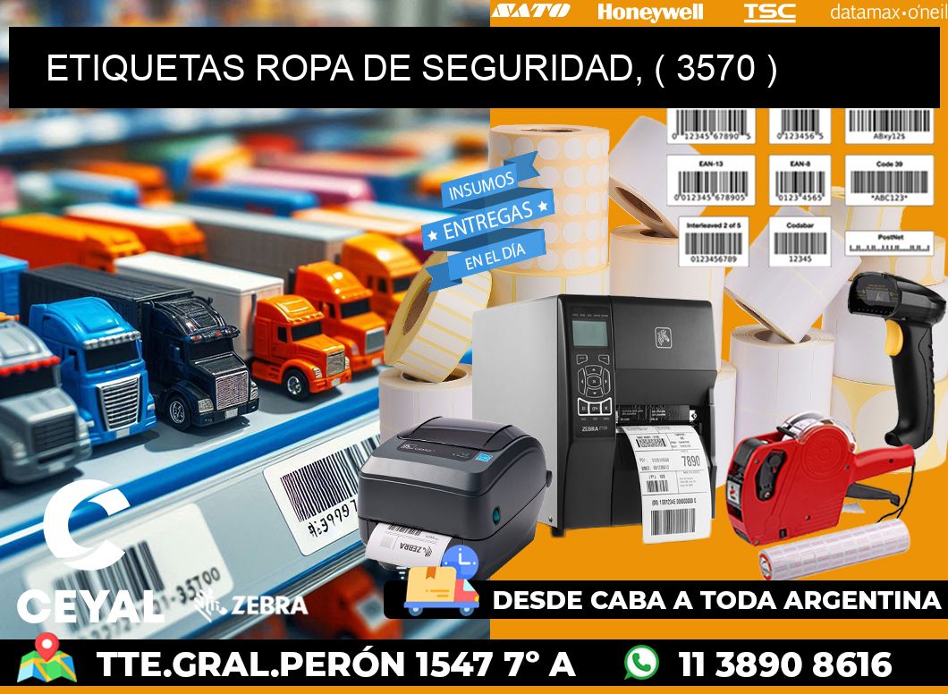 ETIQUETAS ROPA DE SEGURIDAD, ( 3570 )