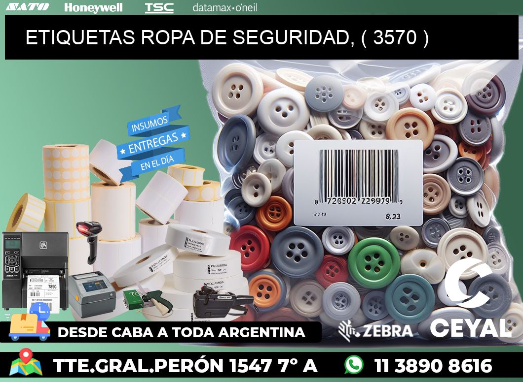 ETIQUETAS ROPA DE SEGURIDAD, ( 3570 )