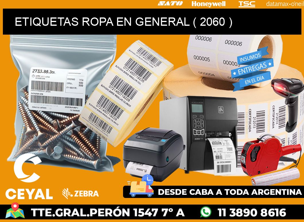 ETIQUETAS ROPA EN GENERAL ( 2060 )