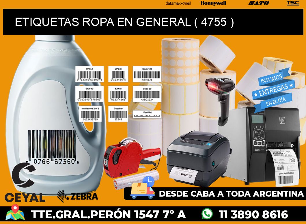 ETIQUETAS ROPA EN GENERAL ( 4755 )