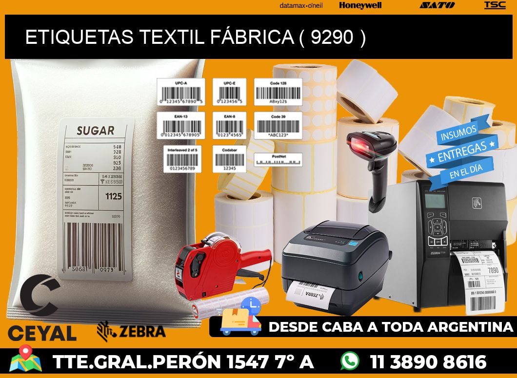 ETIQUETAS TEXTIL FÁBRICA ( 9290 )