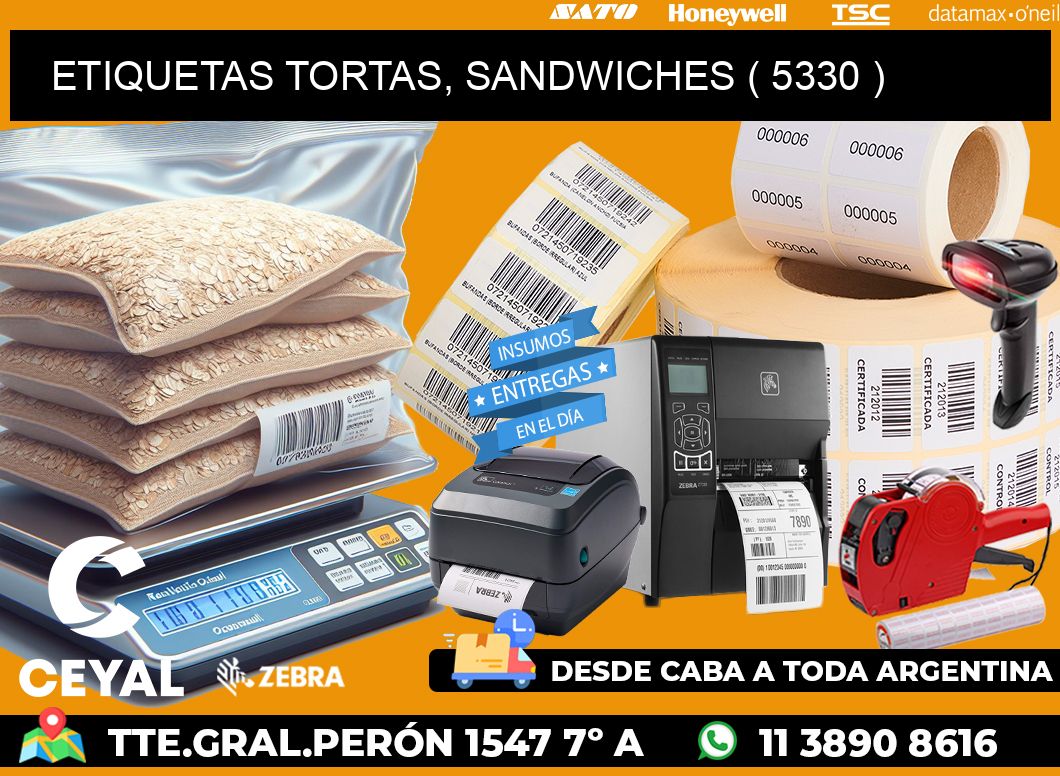 ETIQUETAS TORTAS, SANDWICHES ( 5330 )