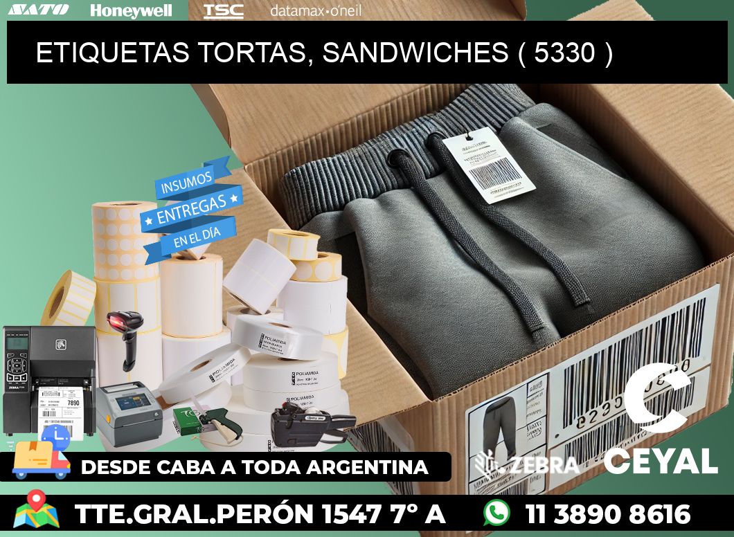 ETIQUETAS TORTAS, SANDWICHES ( 5330 )