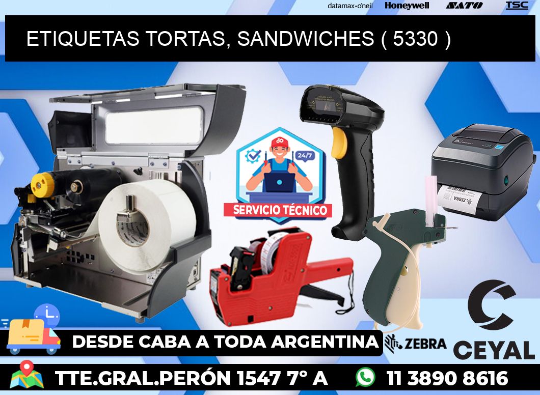 ETIQUETAS TORTAS, SANDWICHES ( 5330 )