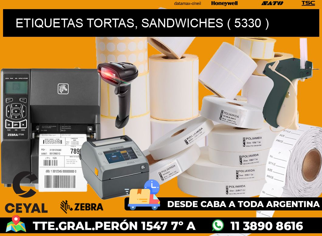 ETIQUETAS TORTAS, SANDWICHES ( 5330 )