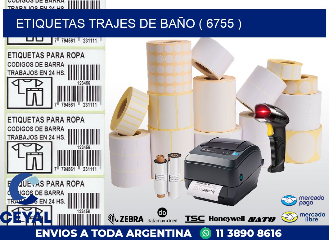 ETIQUETAS TRAJES DE BAÑO ( 6755 )