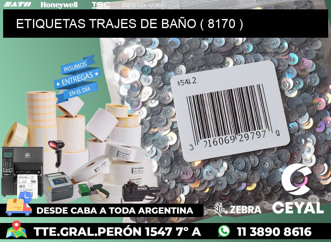 ETIQUETAS TRAJES DE BAÑO ( 8170 )