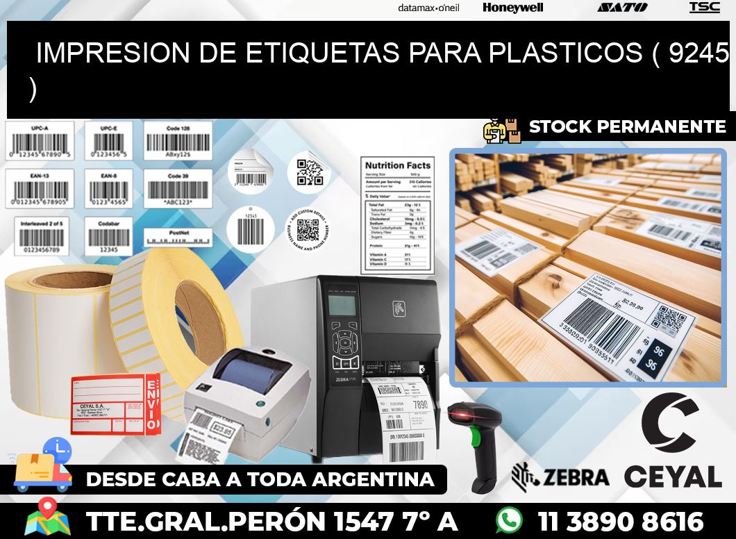 IMPRESION DE ETIQUETAS PARA PLASTICOS ( 9245 )