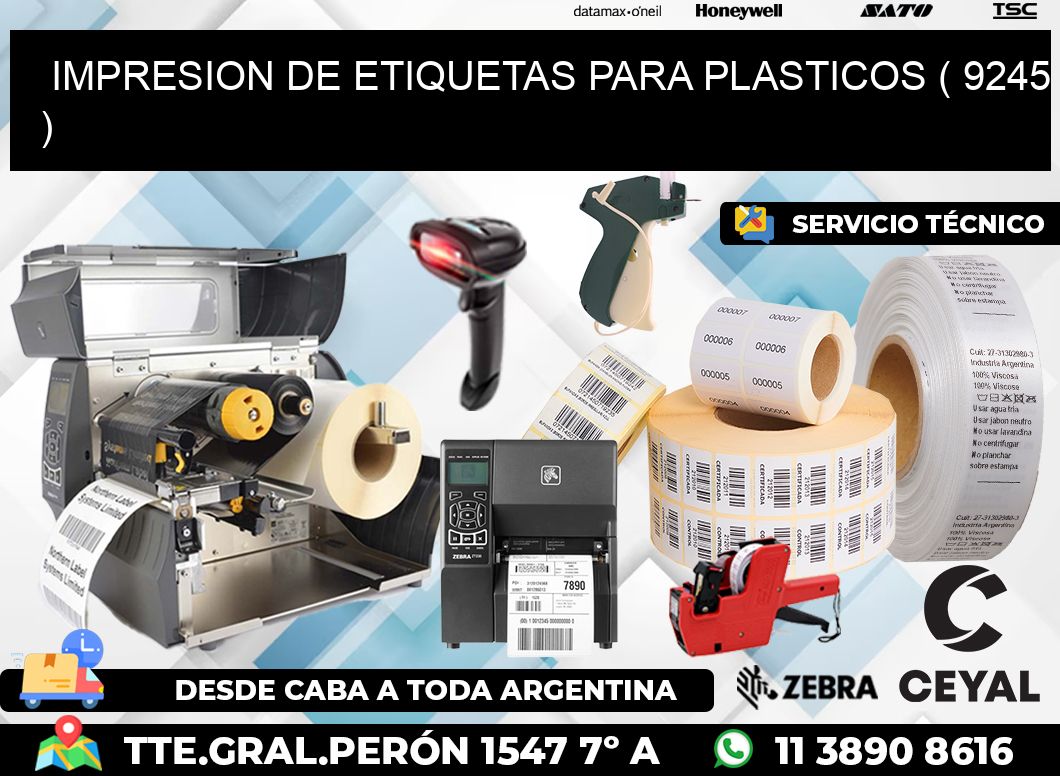 IMPRESION DE ETIQUETAS PARA PLASTICOS ( 9245 )