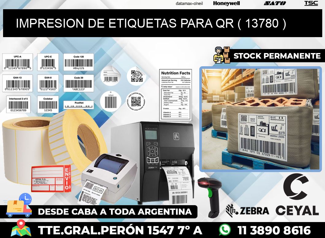 IMPRESION DE ETIQUETAS PARA QR ( 13780 )