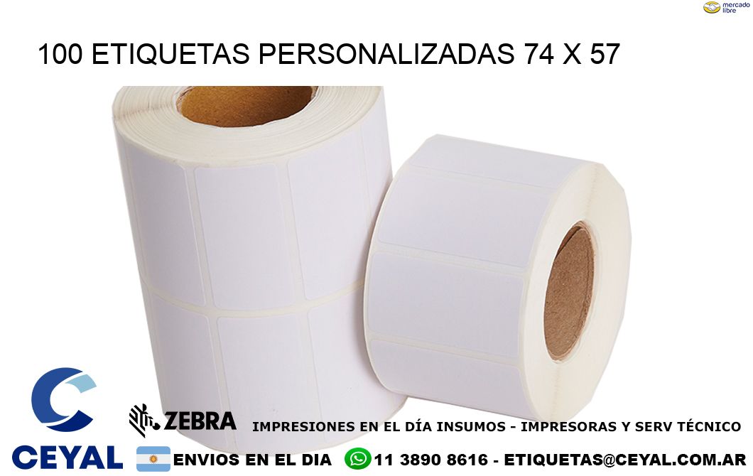 100 ETIQUETAS PERSONALIZADAS 74 x 57