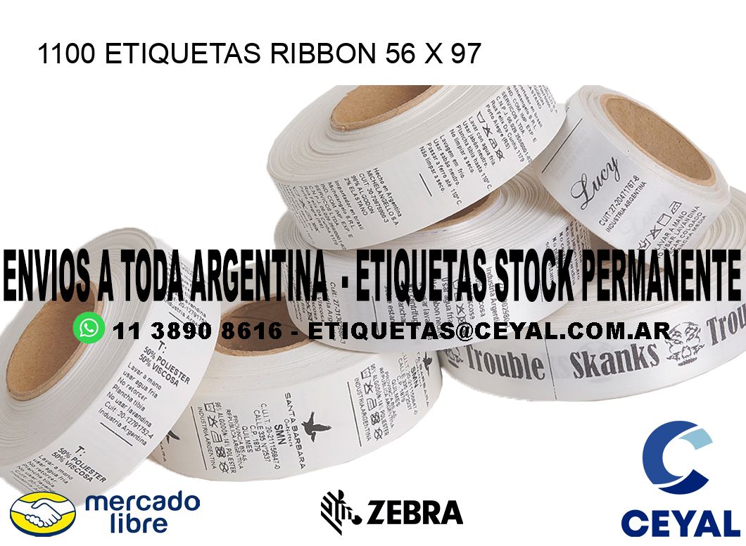 1100 ETIQUETAS RIBBON 56 x 97